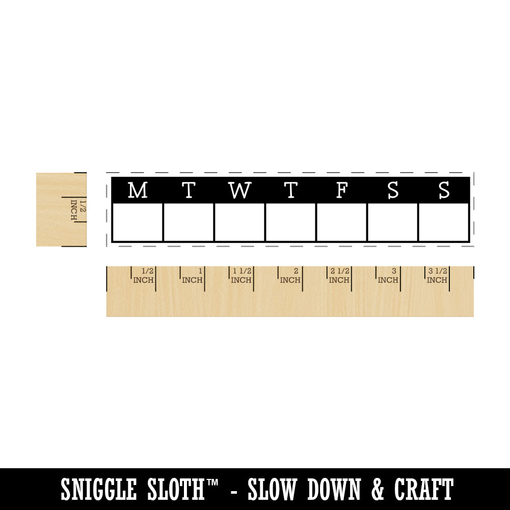 Blank Calendar Monday Start Goal Habit Tracker Bold Header Rectangle Rubber  Stamp for Stamping Crafting